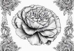 Carnation moon tattoo idea