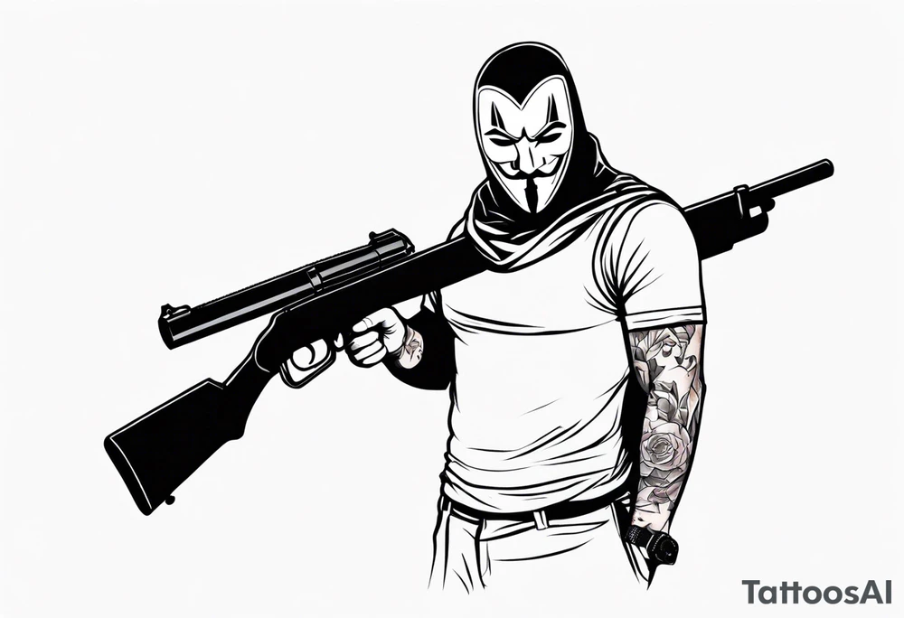 Anonymous with shotgun tattoo idea
