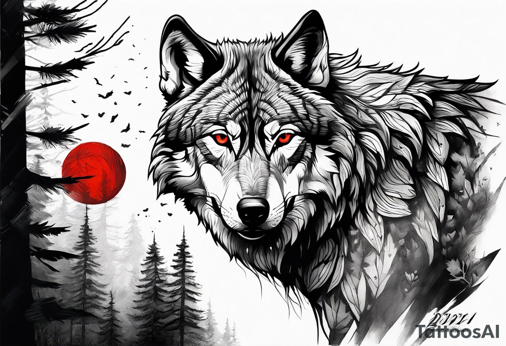 wolf with red eyes
date 13/02/2022 in roman numerals
forest background tattoo idea wolf with red eyes
date 13/02/2022 in roman numerals
forest background tattoo idea