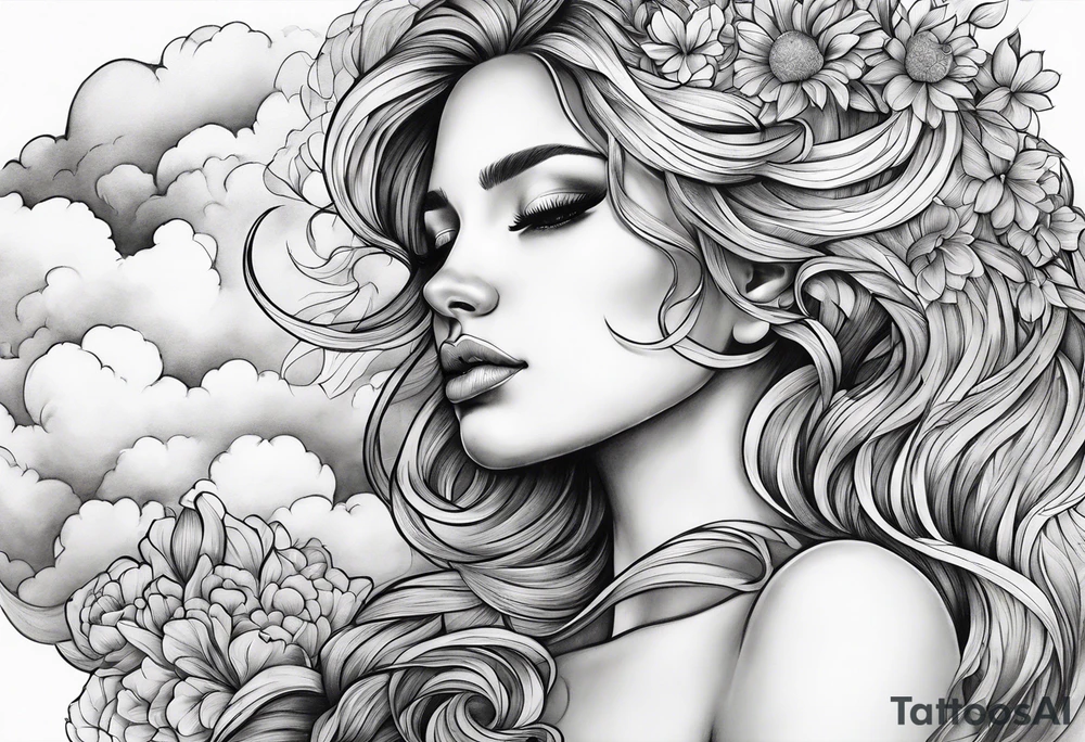 Virgo clouds tattoo idea