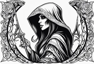 Female grim reaper tattoo idea