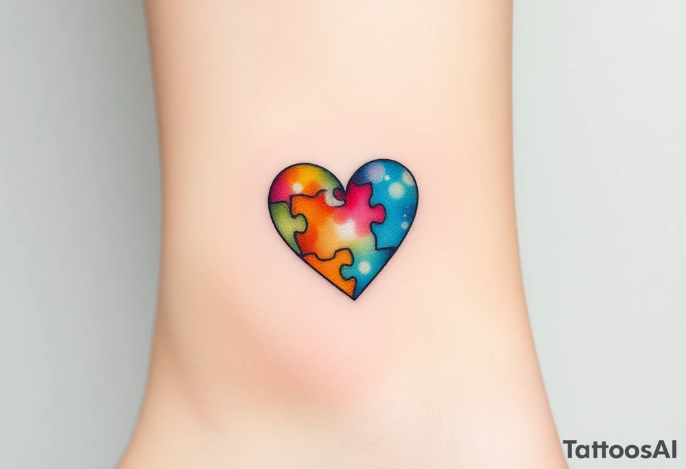 autism heart puzzle shape symbol tattoo idea