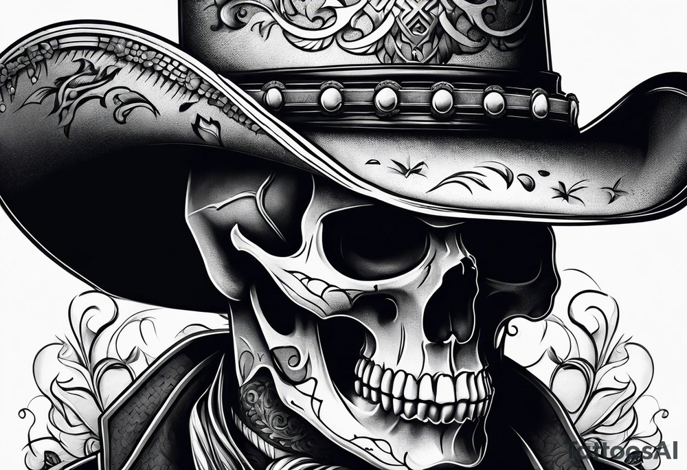 cowboy skull tattoo idea