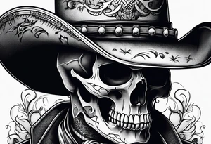 cowboy skull tattoo idea