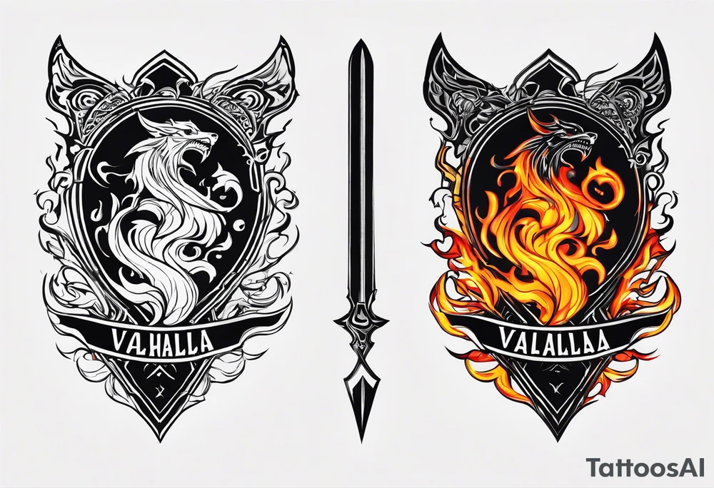 Valhalla fire tattoo idea