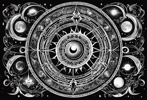 Astrology, Cancer & Aquarius, Natal Chart, angelic, vision, planetary, yin yang, the moon, spiritual third eye, mystical armband tattoo idea