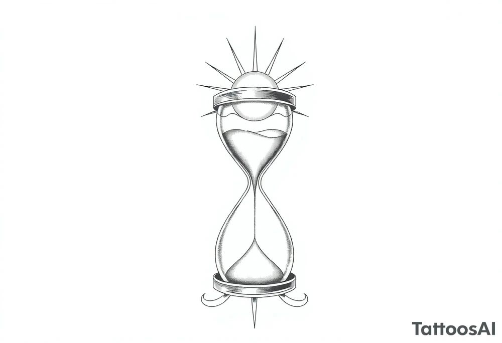 live with what you have and enjoy it to the fullest, hourglass, sun shines down tattoo idea