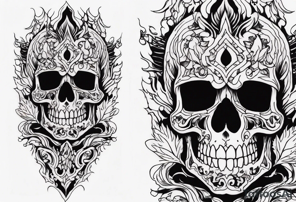 Burning skeleton tattoo idea