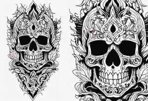 Burning skeleton tattoo idea