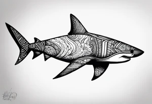 a shark blackwork tattoo for my calf tattoo idea