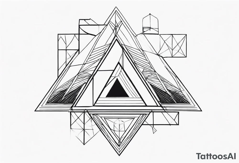 arara with small details, triangle and square forms tattoo idea