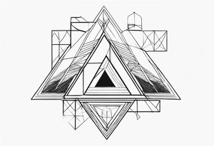 arara with small details, triangle and square forms tattoo idea