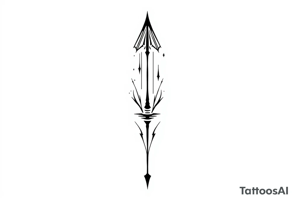 one  arrow  that look down tattoo idea