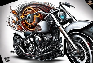 Chopper skull tattoo idea