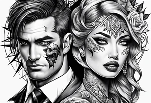 Two face tattoo tattoo idea