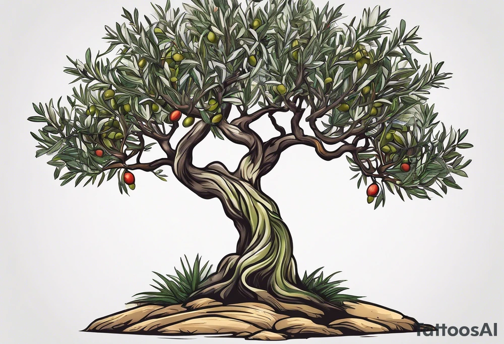 olive tree tattoo idea