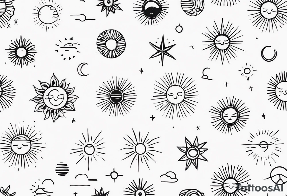 tiny sun tattoo idea