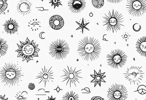 tiny sun tattoo idea