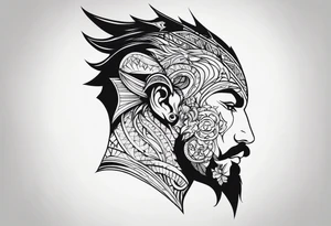 Fierce wold head side view tattoo idea