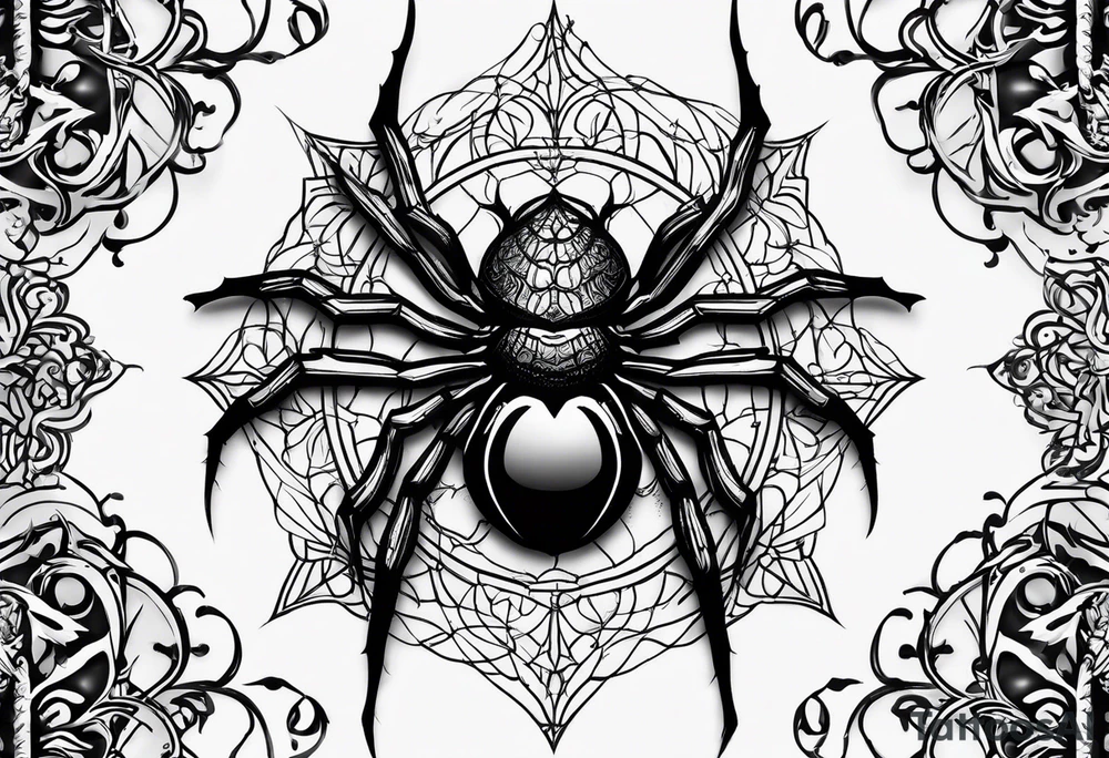 Gothic spider tattoo idea