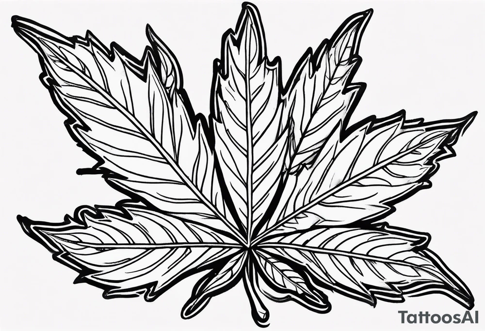 Zig zag marijuana leaf tattoo idea