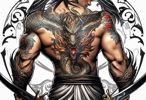 back sword tattoo
with wrapped dragon tattoo idea