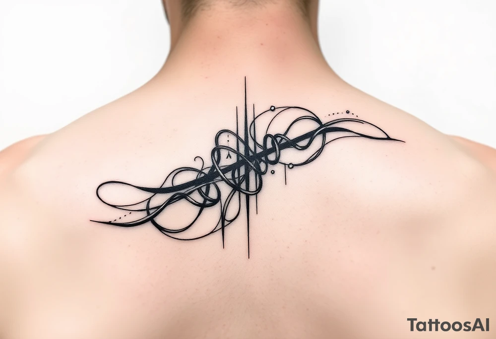 Continuous Line tattoo of play, pause, stop rewind, with mental and spiritual awareness. Make it feminine and small tattoo idea