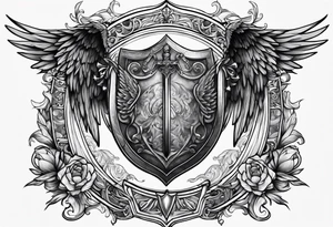 Angels with sword & Shield tattoo idea