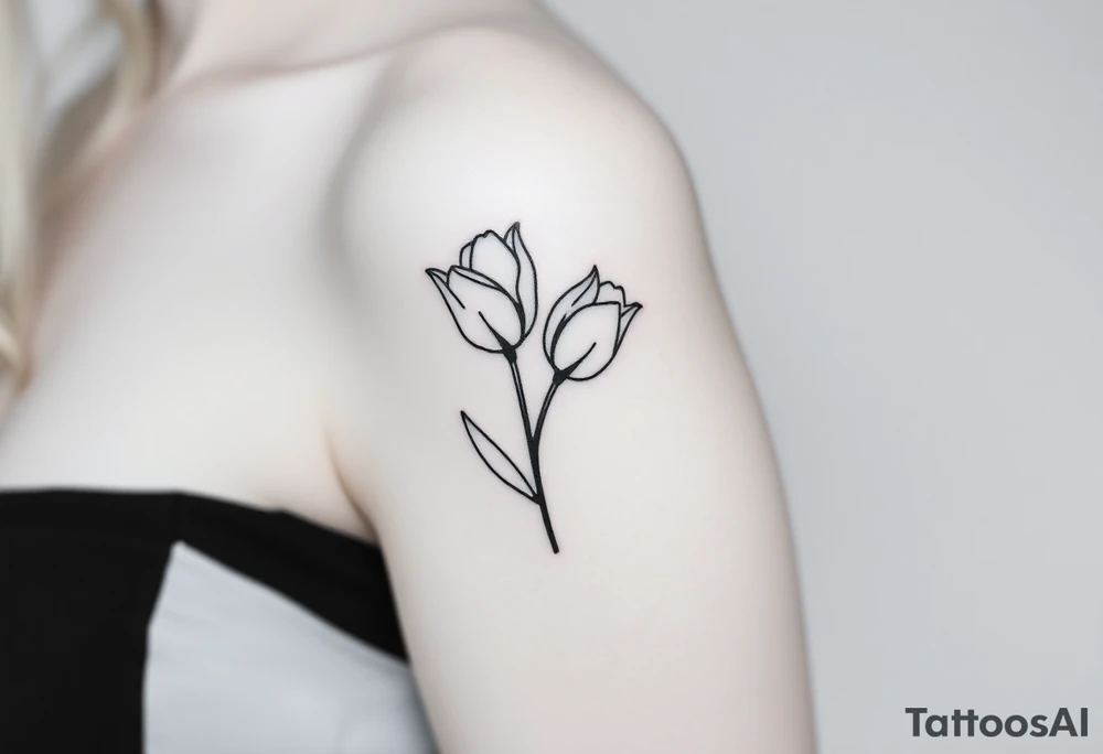 two intertwined tulips with stem tattoo idea