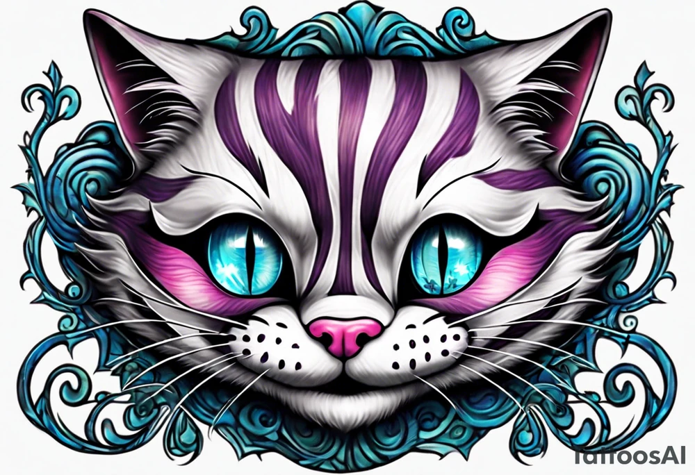 cheshire cat entire body tattoo idea