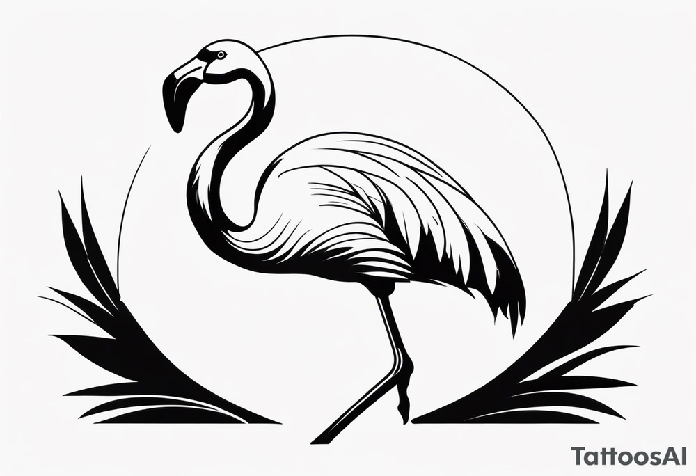 cute flamingo tattoo idea