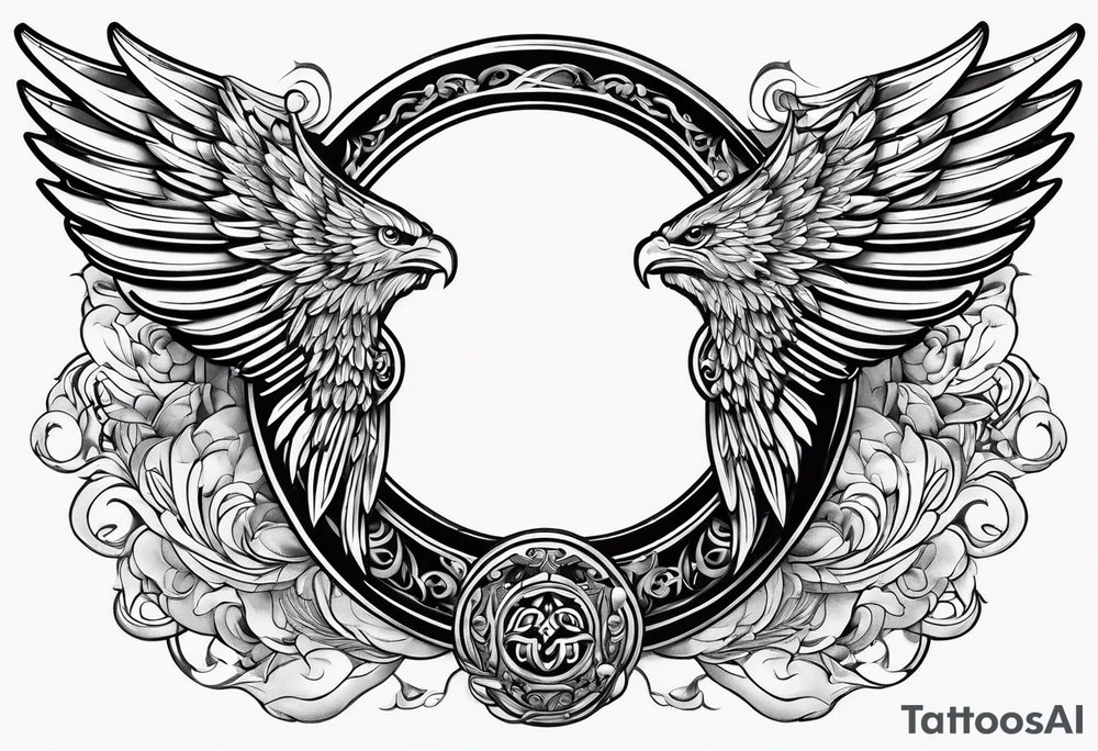horseshoe with wings tattoo idea