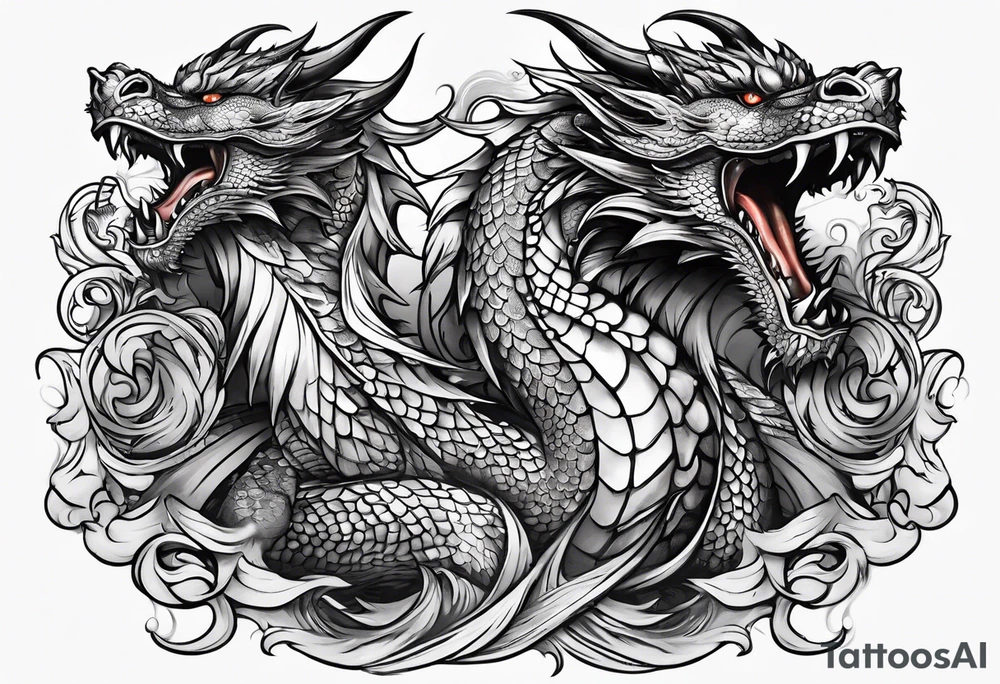 roaring dragons tattoo idea