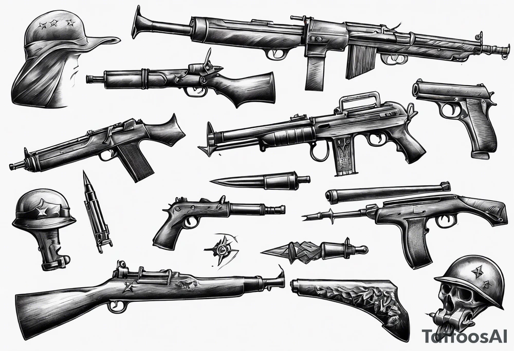 m1 grand ww2 weapon tattoo idea