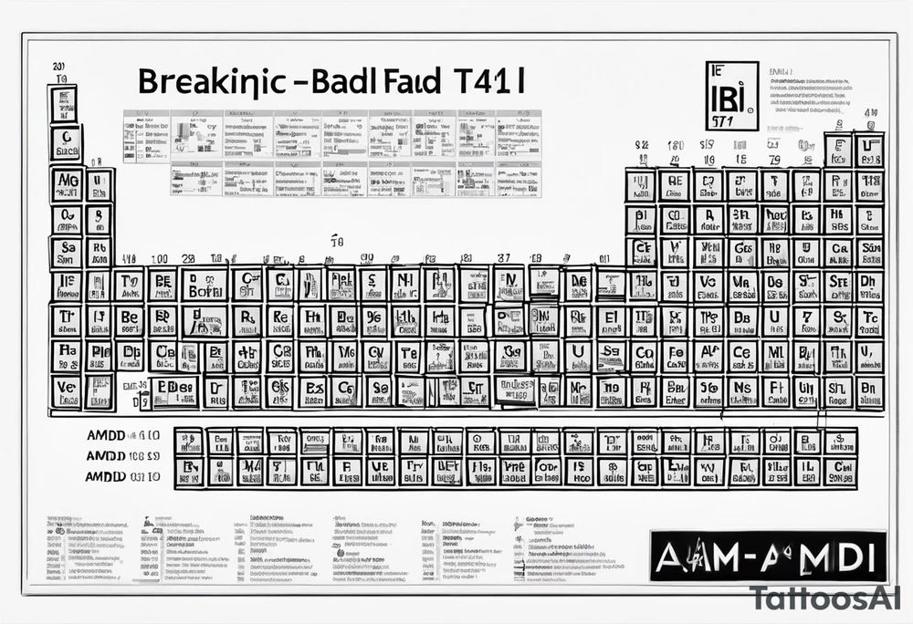 breakign bad periodic table 

using ir i amd s tattoo idea