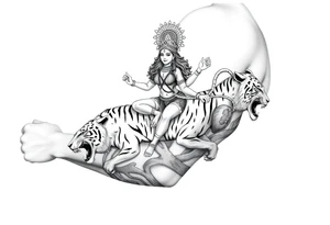 Durga on tigers tattoo idea