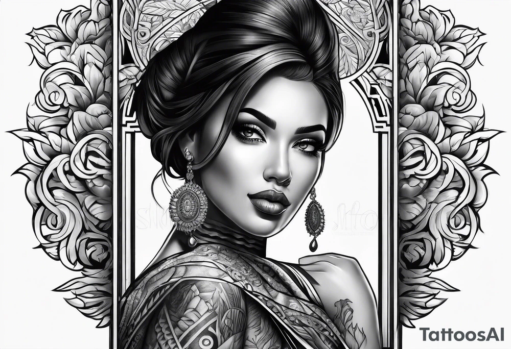 chicano style arm tattoo tattoo idea