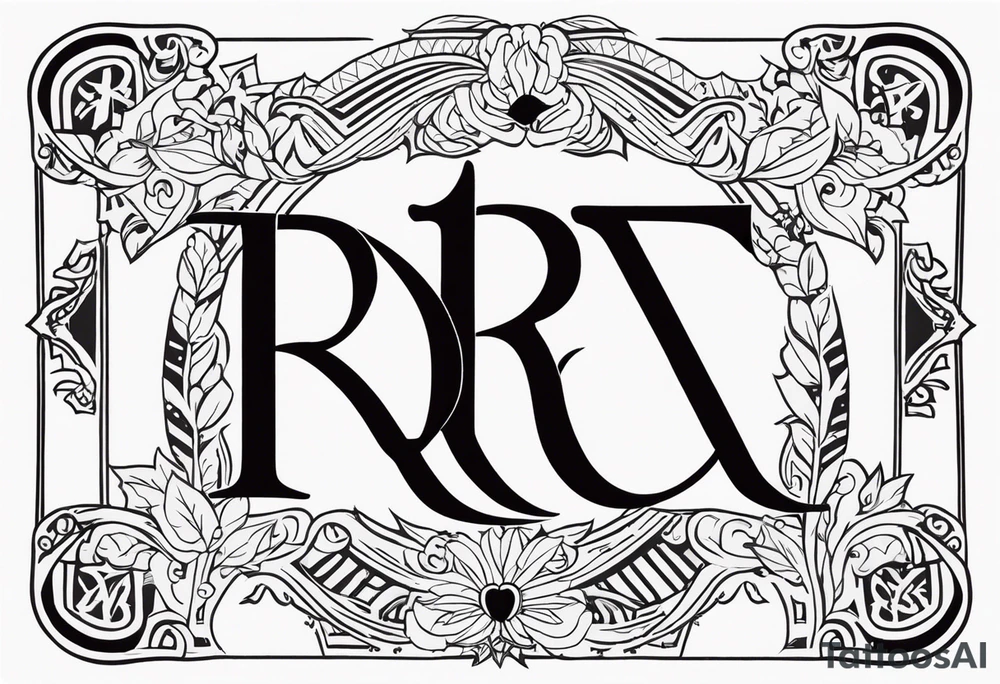 Virgo and Sagittarius zodiac signs with letter RR and date September 11 tattoo idea