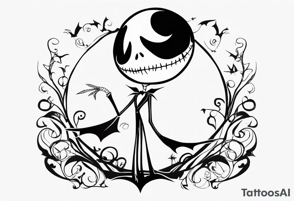 Jack Skellington with 07/06/2023 tattoo idea