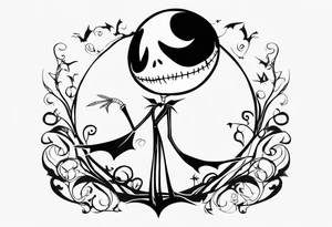 Jack Skellington with 07/06/2023 tattoo idea