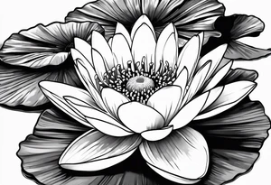 Water lily and Daisy minimalist tattoo idea