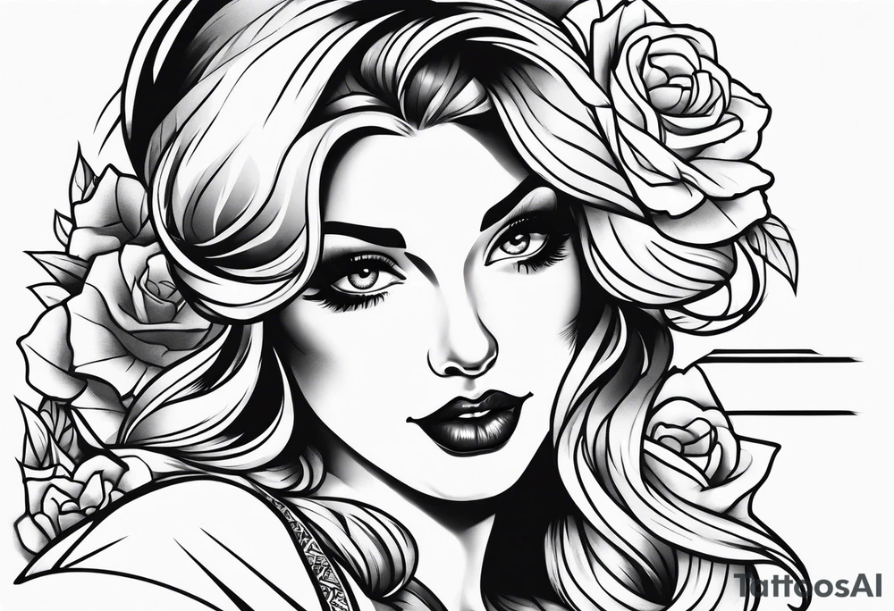 World war 2 pinup girl tattoo idea