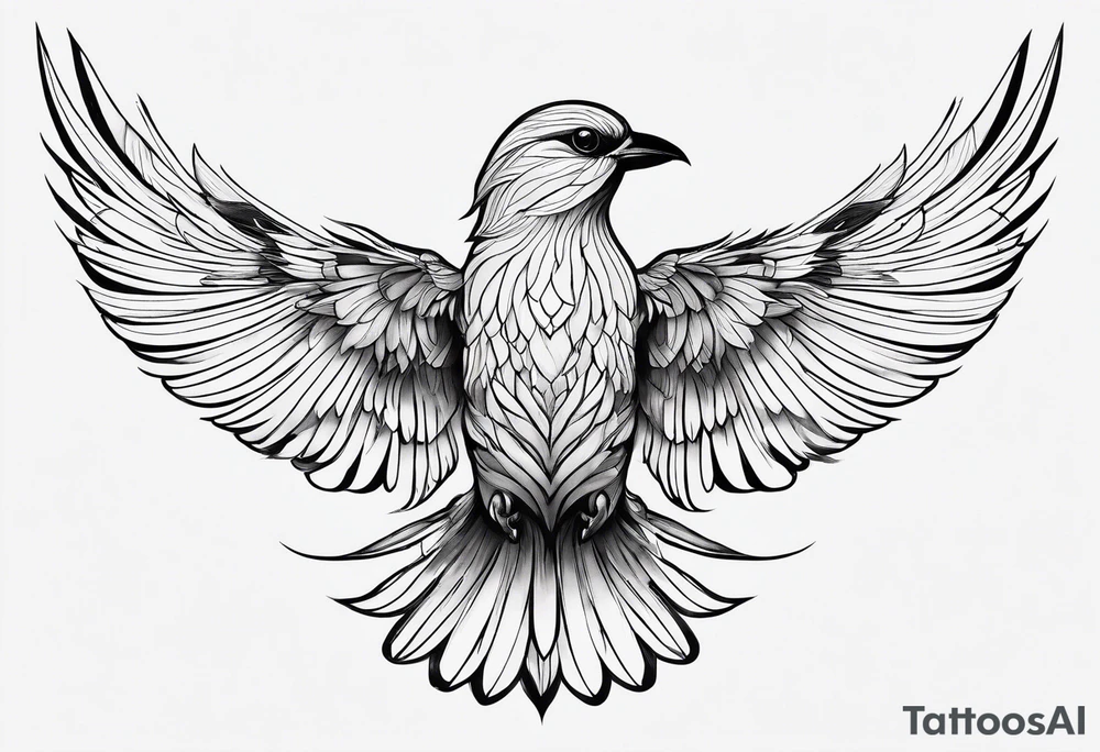 birds with wings flaired on my ribs tattoo idea