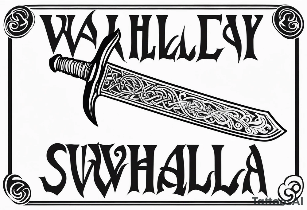 Viking sword Valhalla tattoo idea