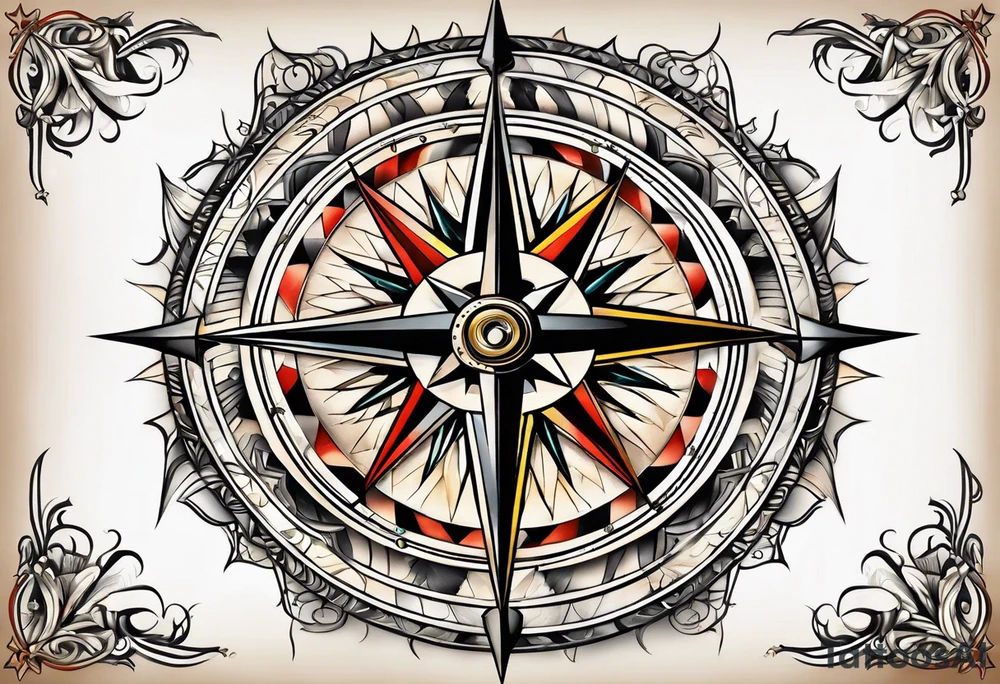 compass rose tattoo idea
