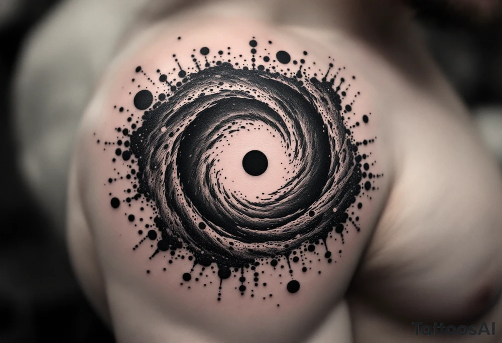 2 different worlds on both sides of a black hole tattoo idea
