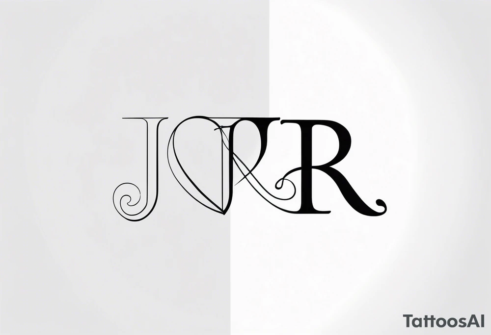 J and R linked initials tattoo idea