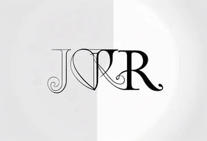 J and R linked initials tattoo idea