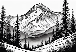 Tenmile, mountain, snow capped, snowboarding, Colorado tattoo idea