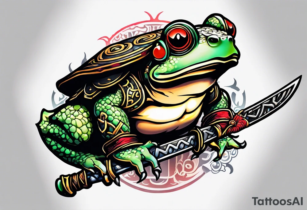 toad samurai sword tattoo idea